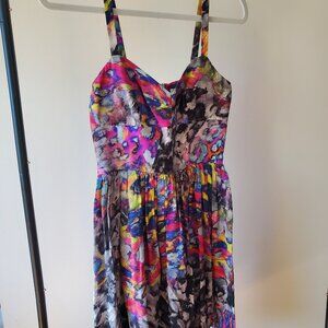 AMANDA UPRICHARD Womens Tank Silk Mini Dress Multicolored Sz XS